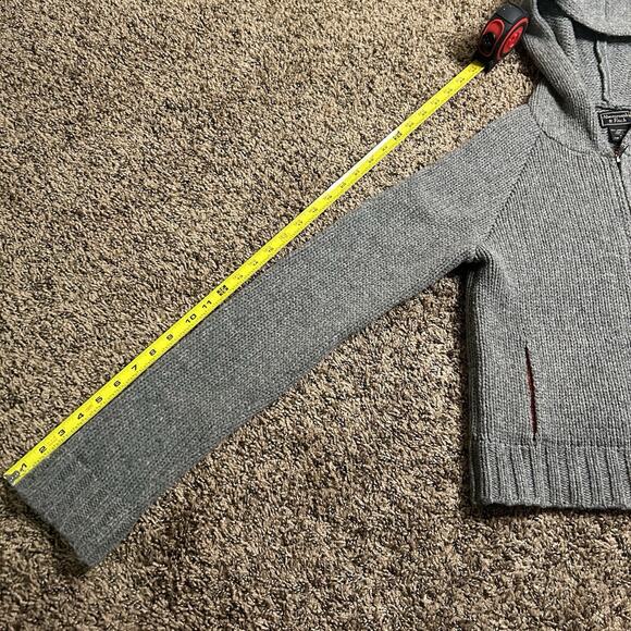 Abercrombie & Fitch 100% Lamb Wool Knit Zip Up Grey Sweater Size Medium - Picture 13 of 13